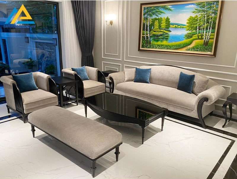 Bộ ghế sofa nỉ gỗ sồi SN-15