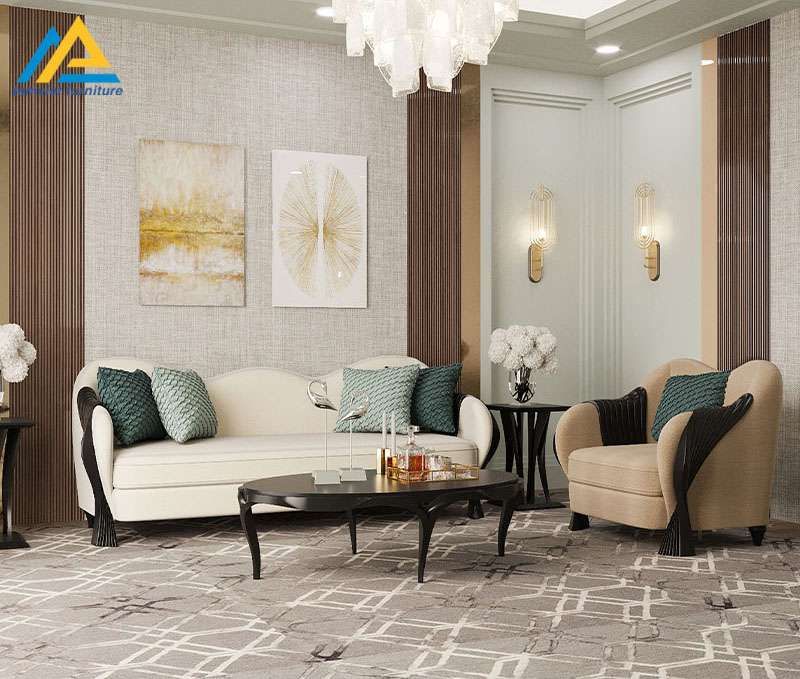 Ghế sofa nỉ gỗ sồi cao cấp SN-18