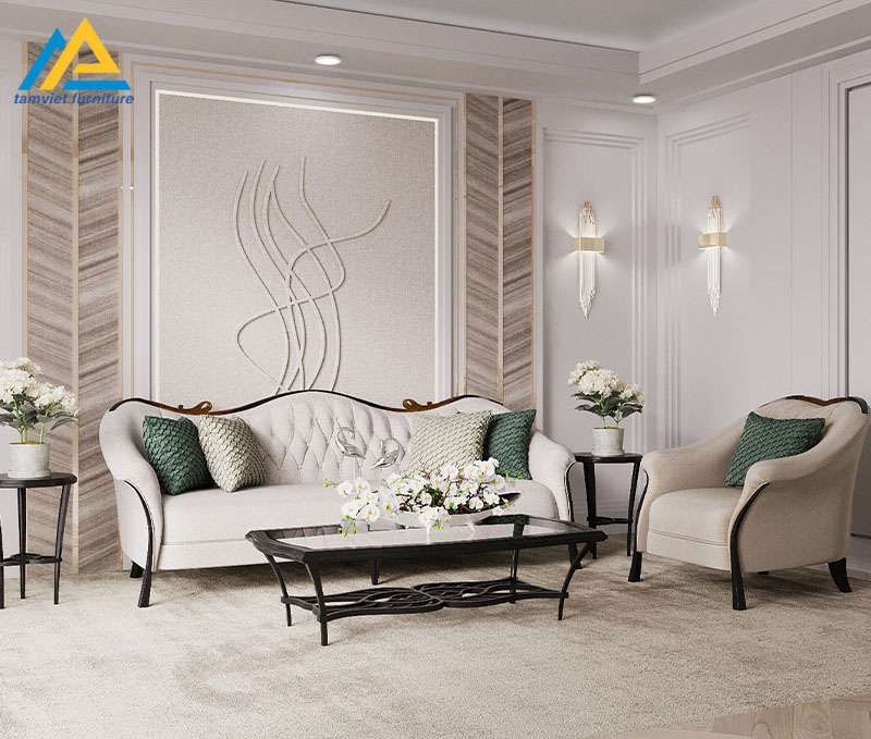 Bộ sofa nỉ tân cổ điển SN-24