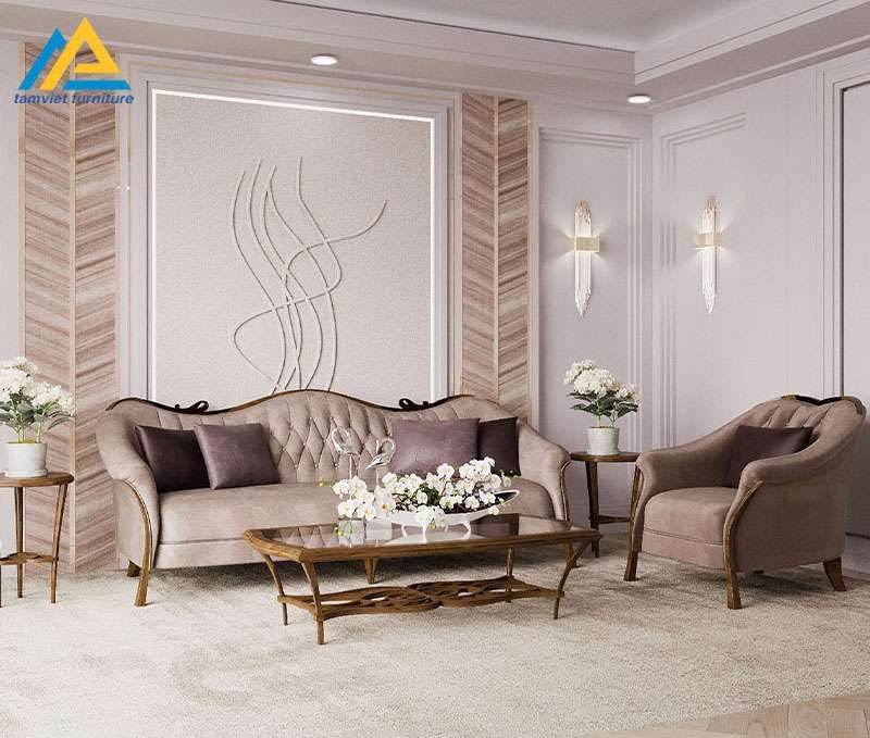 Bộ sofa kết hợp bàn trà đẹp cho phòng khách