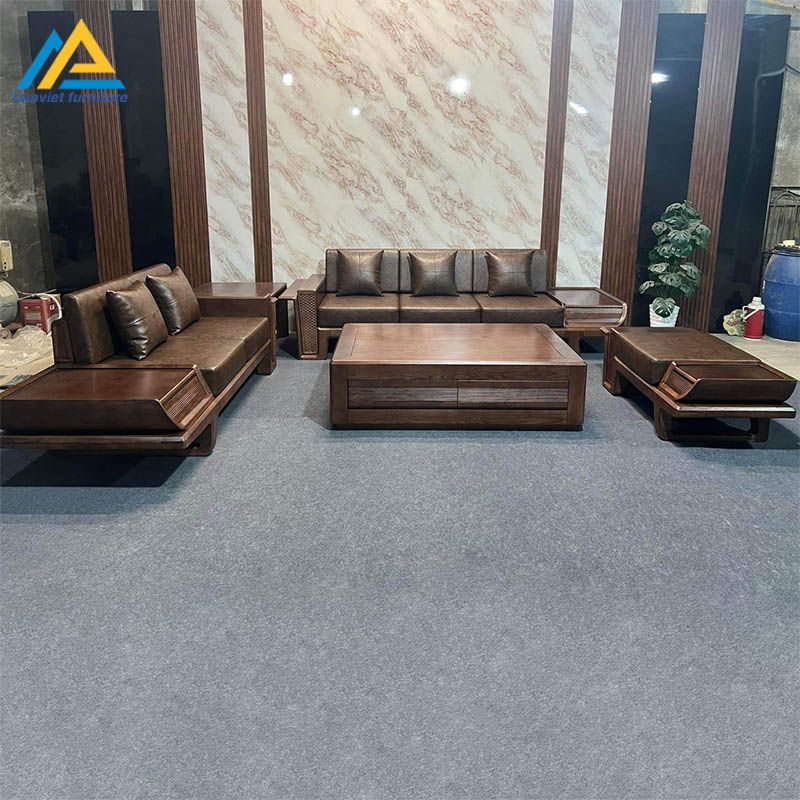 sofa-go-soi-SG-19.jpg Bộ sofa gỗ sồi nệm da SG-19
