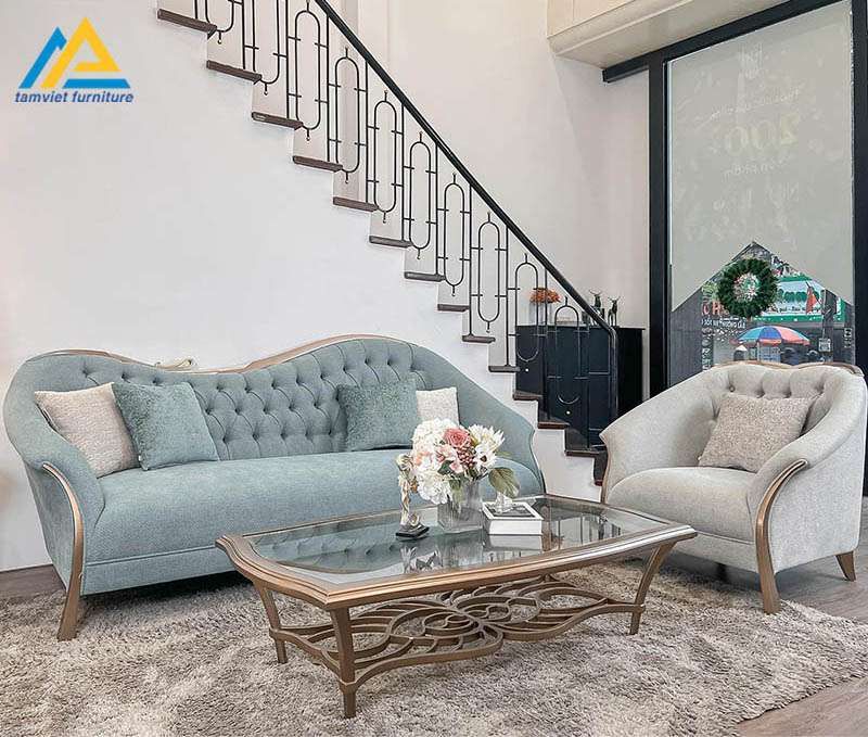 Bộ sofa nỉ gỗ sồi cao cấp SN-21