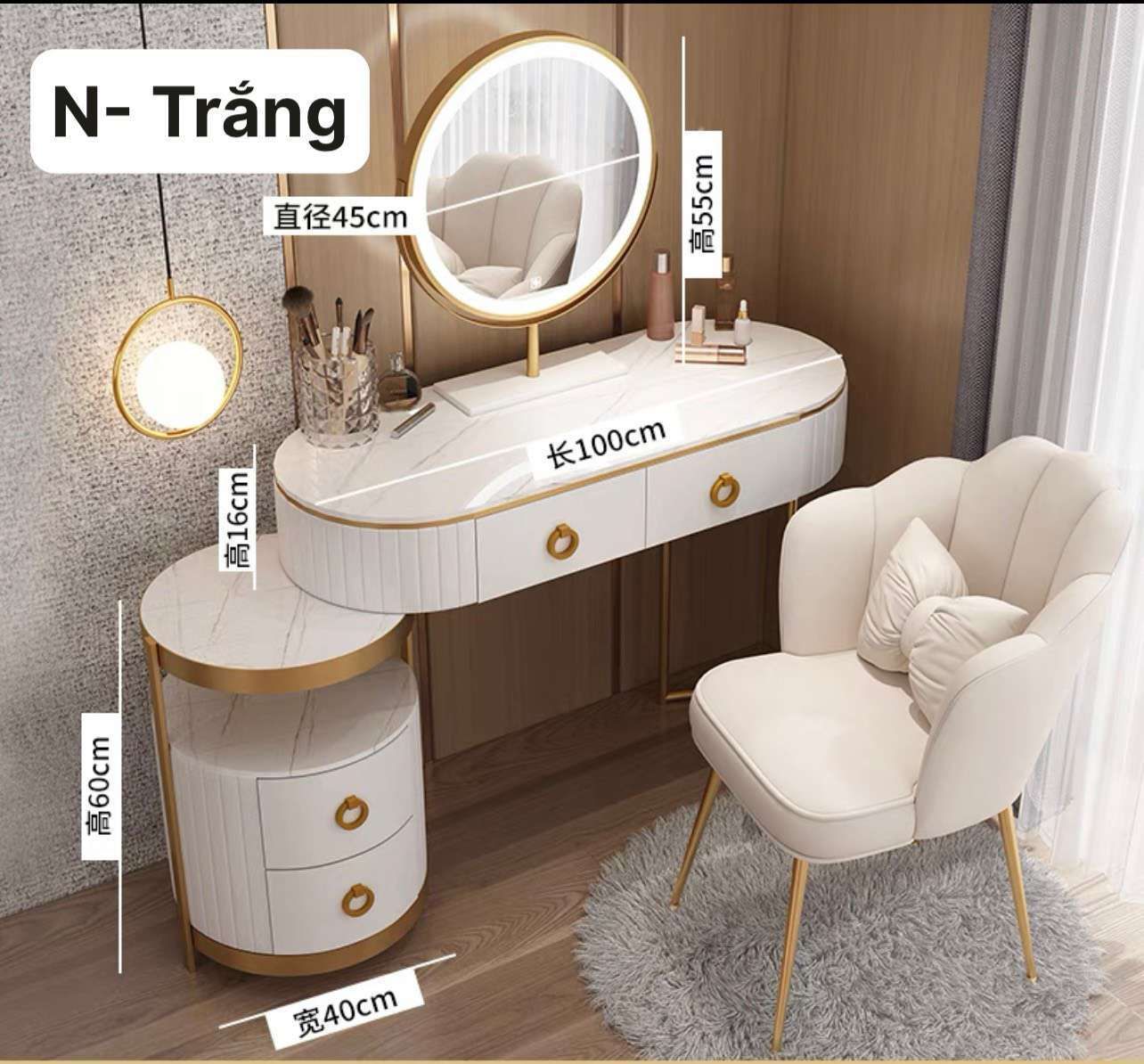 Choáng ngợp với các mẫu bàn trang điểm gỗ đẹp, ấn tượng