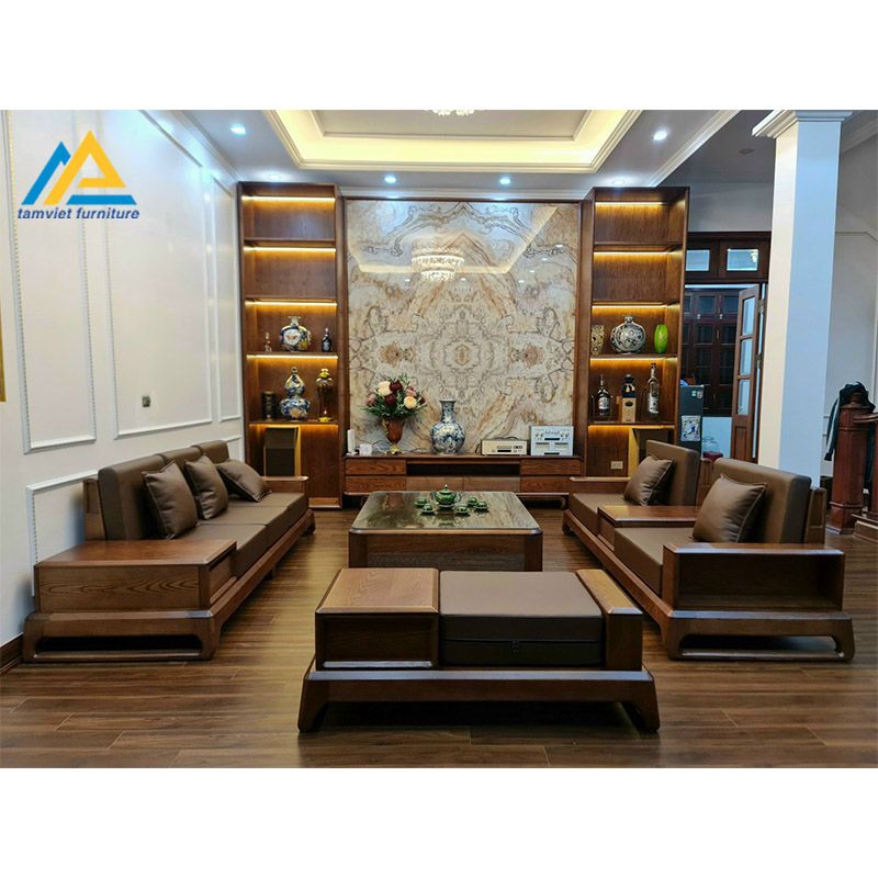 sofa gỗ sồi