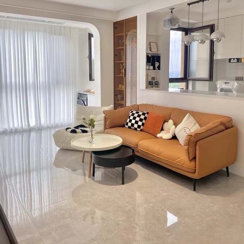 Bộ sofa văng da màu cam SD-18