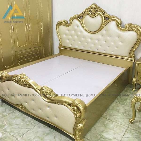 Giường bọc da cao cấp gỗ công nghiệp GB-13
