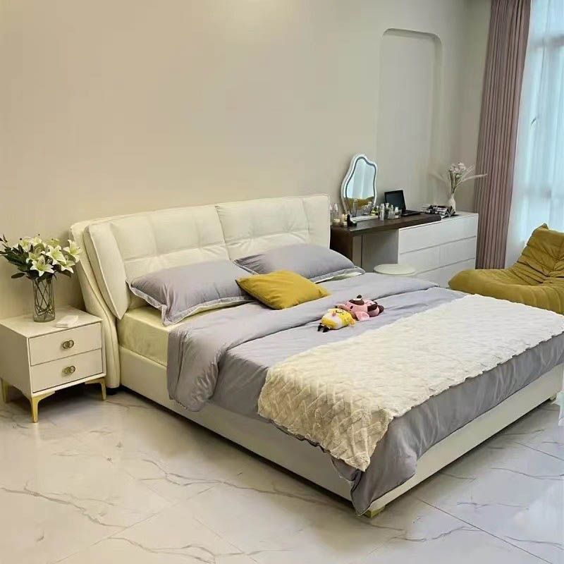 Giường bọc da gỗ sồi GB-37