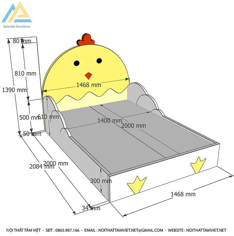 Giường trẻ em gỗ công nghiệp GTE-1201
