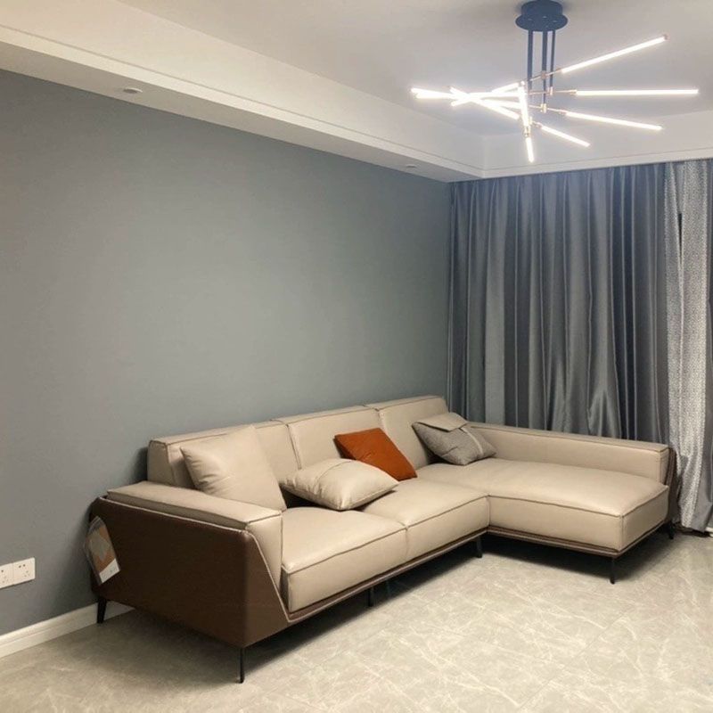 Sofa da cao cấp chữ L chân sắt SD-33