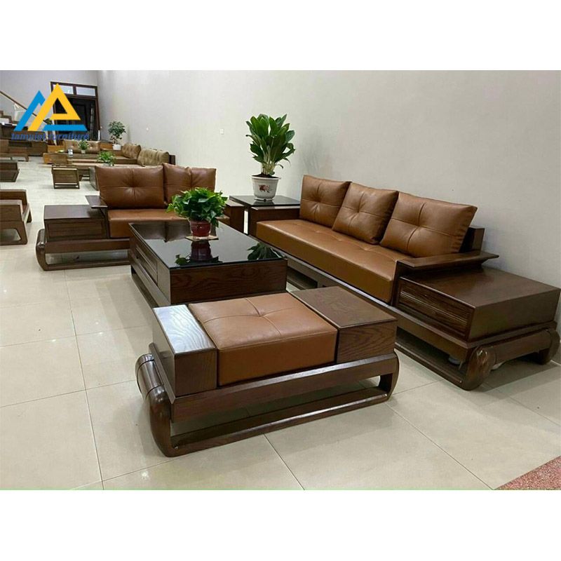 Sofa gỗ sồi cao cấp SG-08