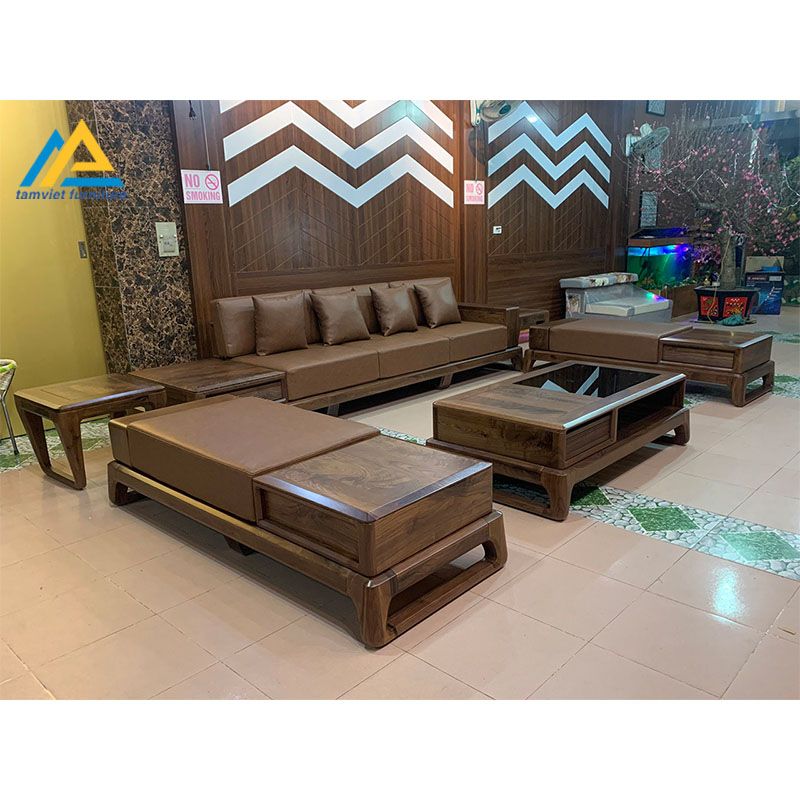 Sofa gỗ óc chó Bắc Mỹ SG-01
