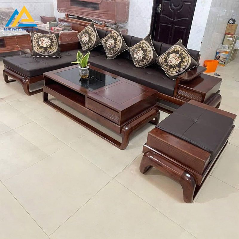 Sofa gỗ sồi góc L SG-20