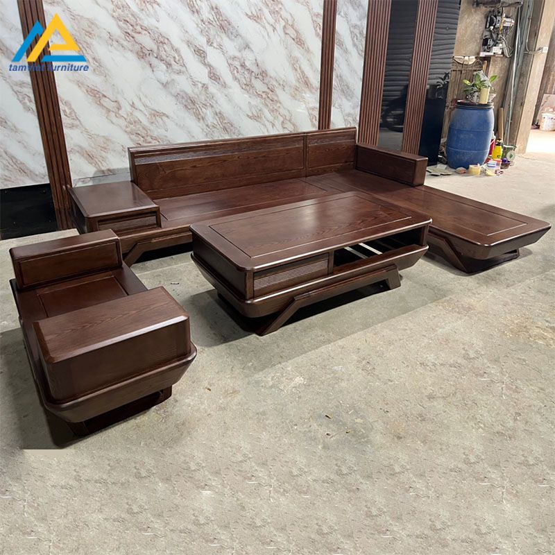 Sofa gỗ sồi góc L SG-29