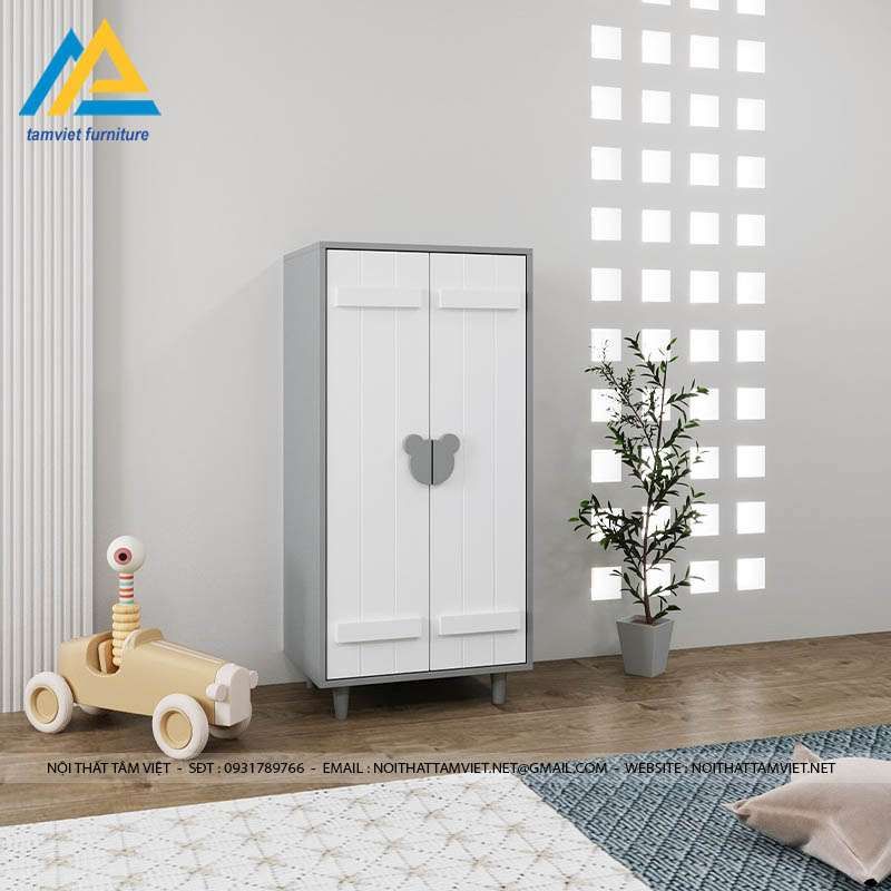 Tủ trẻ em 2 cánh gỗ công nghiệp TTE-6012